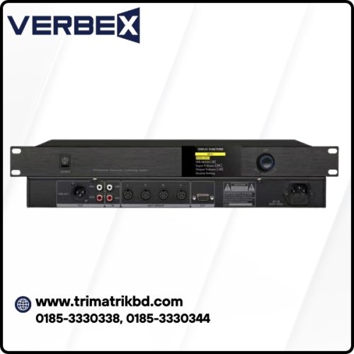 Verbex VT-3000 Central Amplifier for Digital Audio Conference System in Bangladesh Adopt digital integrated circuit technology, low power consumption, high fidelity and extremely stable. Five speech modes: chairman dedicated, first-in first-out, restricted speech, free discussion, overwhelming rotation; Five types of speakers: 1-3-6 (optional), and all open; Power off intelligent memory function, can memorize the original running state of the program. If the power is off unexpectedly, the last setting will be restored after power on; With Chinese/English language switching function; LCD screen liquid crystal menu displays the work content, intuitive and clear; Built-in anti-howling function, turning on the frequency shift function can effectively suppress howling, expand the volume, increase the pickup distance, and ensure the quality of voice transmission, with high fidelity and clear sound. Adopt the one button control the menu function, with volume adjustment, telephone input and total volume output regulator; The host can be connected to at least 100 conference microphone units, with four parallel outputs, each can be connected to 25 units, which can increase With a speaker and 2M eight-core wire of this conference seat is inseparable, It can be exchanged for a 3.5-meter separable 8-core T-shaped cable Verbex VT-3000 Price in Bangladesh [current_date format='Y'] The latest Verbex VT-3000 Price in Bangladesh is [zit_display_price id="15901"]. You can buy the Verbex VT-3000 Central Amplifier at the best price from our website or visit any of our offices.